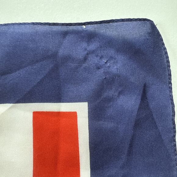 Vintage Nautical Scarf Sailor Navy Cup Red White Blue Stripe Preppy Retro 30” - Picture 12 of 15